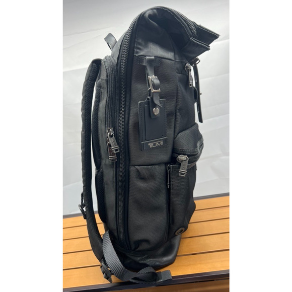 TUMI ALPHA BRAVO "Luke" Roll-Top Backpack Bag Silver Ballistic Nylon 223388RS2 - Picture 4 of 15